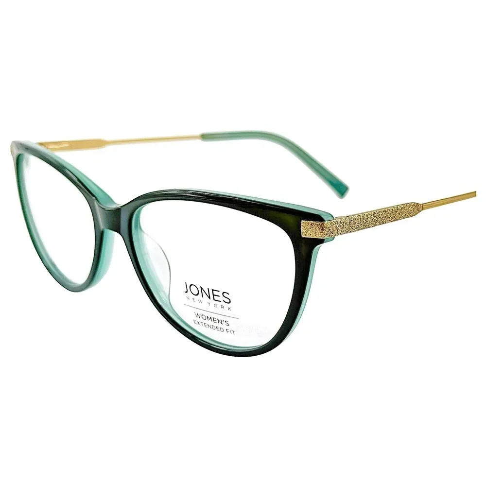 Jones New York VJON788 Womens Plastic Eyeglass Frame 56-16 Teal Extended Fit